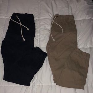 H&M jogger khakis pants with tie